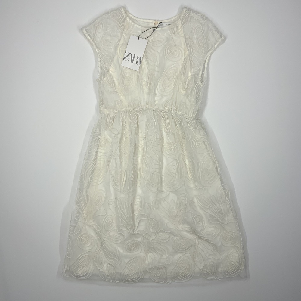 NWT! Zara Ivory Off White Lace Dress Sz 11-12 Girls